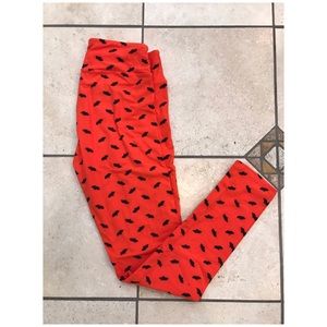 LuLaRoe Halloween Leggings - orange with bats